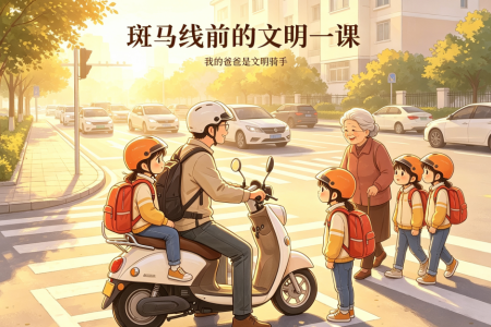 我的爸爸是文明骑手 ——一停一让，皆是文明星光